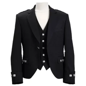Classic Black Argyle Kilt Jacket