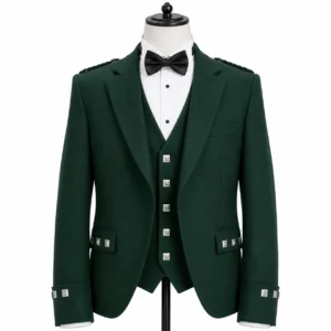 Dark Green Argyle Kilt Jacket
