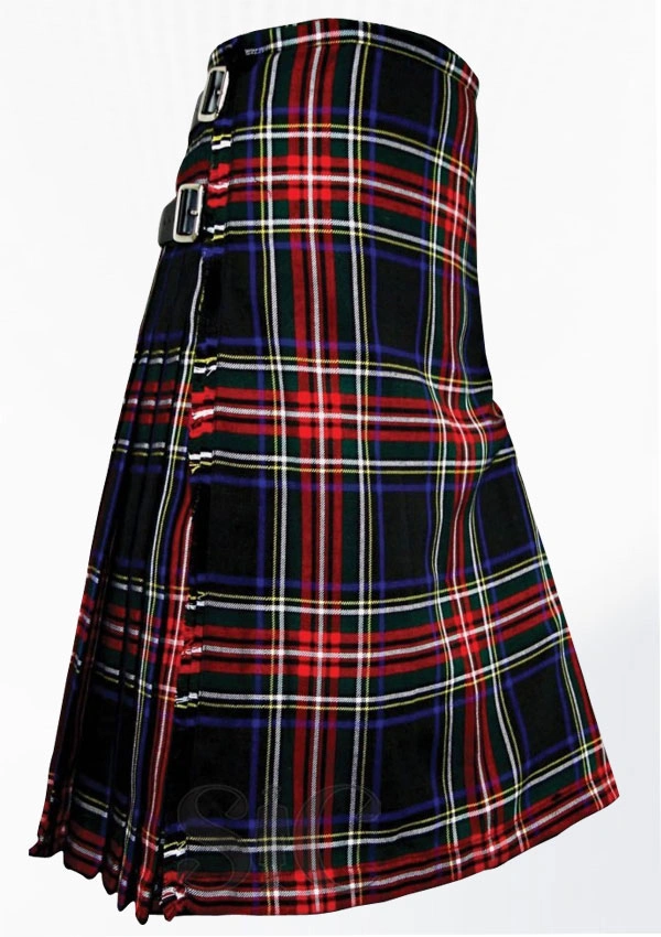 Premium Quality Black Stewart Tartan Kilt