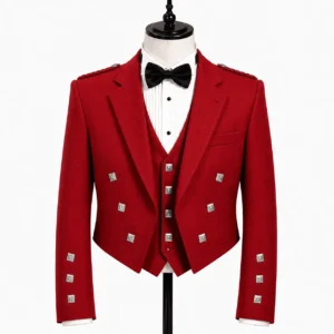 Scottish Prince Charlie Red Kilt Jacket